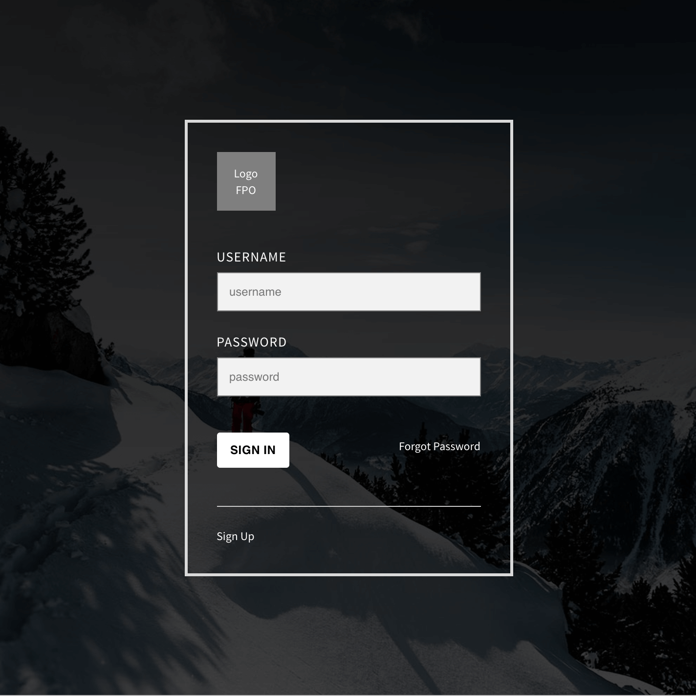 login page