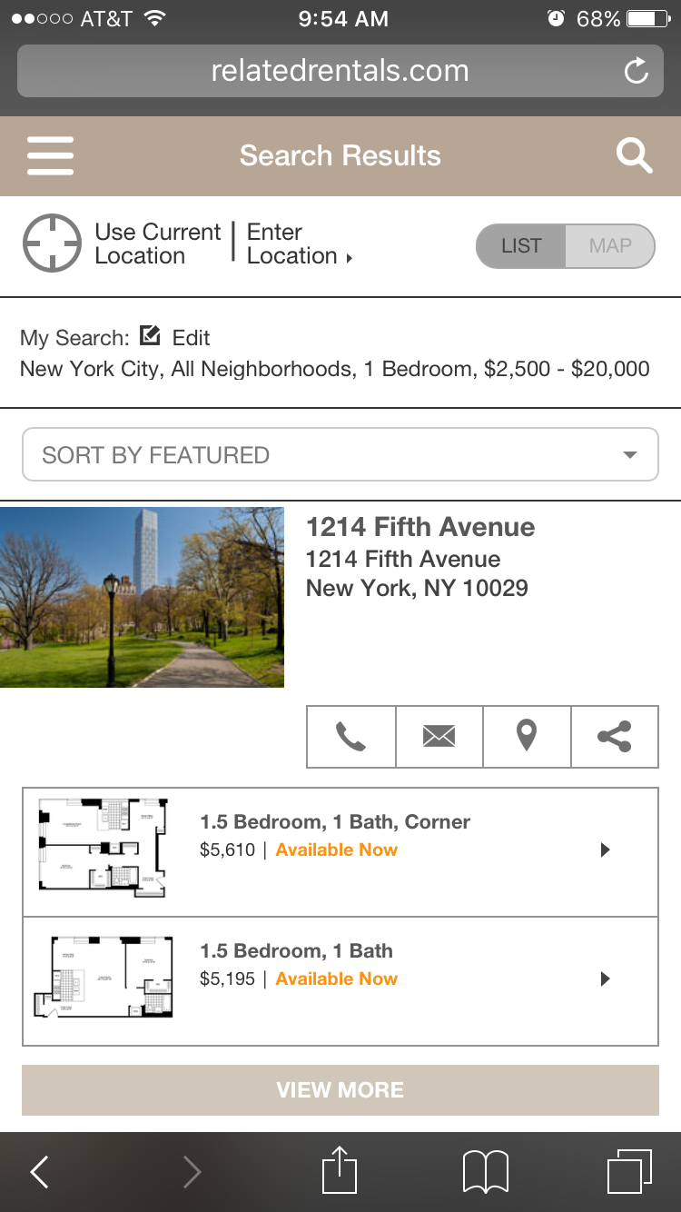 mobile search results